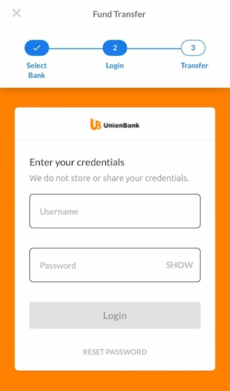 Step 2: Please enter your username and password to log in to your bank account.